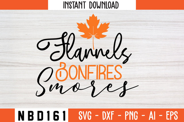 Flannels Bonfires Smores Svg Design SVG Nbd161 