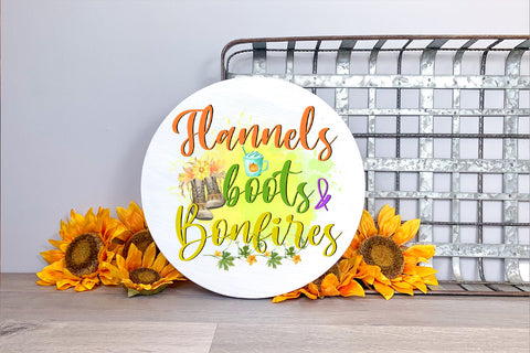 Flannels Boots and Bonfires- Fall Sublimation Sublimation Happy Printables Club 