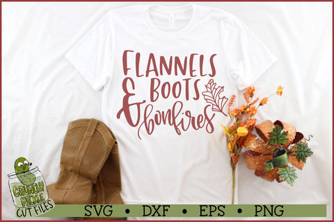 Flannels, Boots & Bonfires SVG File SVG Crunchy Pickle 