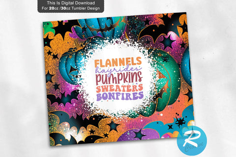 Flannels Hayrides Pumpkins 20 oz / 30 oz Tumbler PNG Sublimation Regulrcrative 