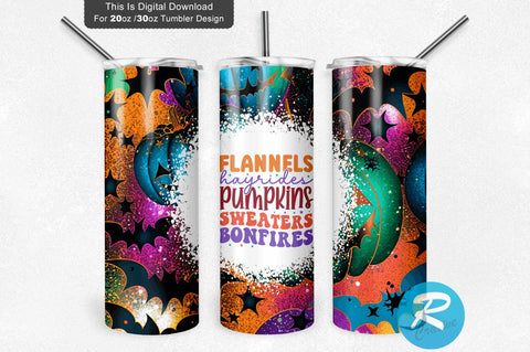 Flannels Hayrides Pumpkins 20 oz / 30 oz Tumbler PNG Sublimation Regulrcrative 