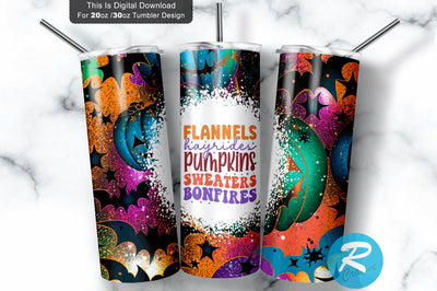 Flannels Hayrides Pumpkins 20 oz / 30 oz Tumbler PNG Sublimation Regulrcrative 