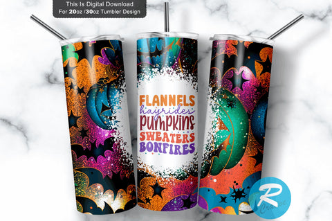 Flannels Hayrides Pumpkins 20 oz / 30 oz Tumbler PNG Sublimation Regulrcrative 