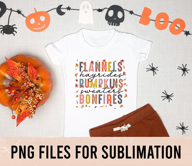 Flannels Hayrides Pumpkins PNG File for Sublimation, Retro Fall Sublimation, Autumn sayings, Thanksgiving png, October png, Halloween png SVG BOO-design 