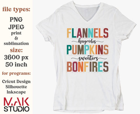 Flannels hayrides pumpkins png, Flannels hayrides pumpkins print, Fall sublimation, Autumn png, Thanksgiving png Sublimation MAKStudion 