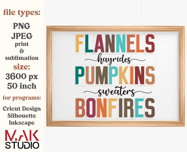 Flannels hayrides pumpkins png, Flannels hayrides pumpkins print, Fall sublimation, Autumn png, Thanksgiving png Sublimation MAKStudion 