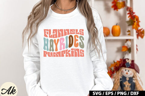 Flannels hayrides pumpkins Retro SVG SVG akazaddesign 