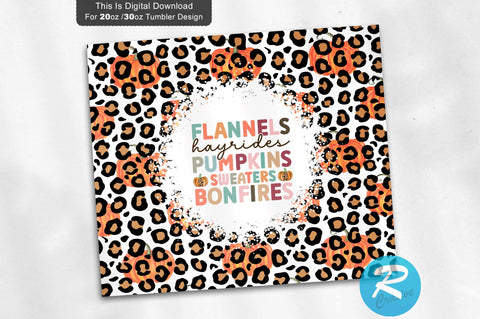 Flannels Hayrides Pumpkins Sweaters Bonfires 20 oz / 30 oz Tumbler PNG Sublimation Regulrcrative 