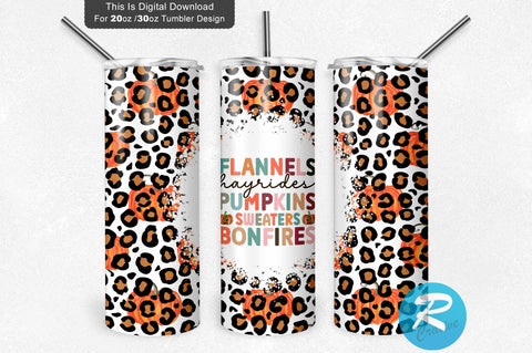 Flannels Hayrides Pumpkins Sweaters Bonfires 20 oz / 30 oz Tumbler PNG Sublimation Regulrcrative 
