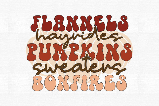 flannels hayrides pumpkins sweaters bonfires Autumn Cut File Sublimation designartist 