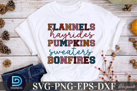 Flannels hayrides pumpkins sweaters bonfires, Fall SVG SVG DESIGNISTIC 