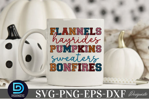Flannels hayrides pumpkins sweaters bonfires, Fall SVG SVG DESIGNISTIC 