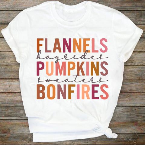 Flannels Hayrides Pumpkins Sweaters Bonfires, SVG File With Layers, Svg File for Cricut, Ai, Png, Dxf. Eps SVG DiamondDesign 