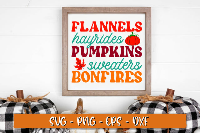 Flannels hayrides pumpkins sweaters bonfires SVG, Retro Fall SVG Shetara Begum 
