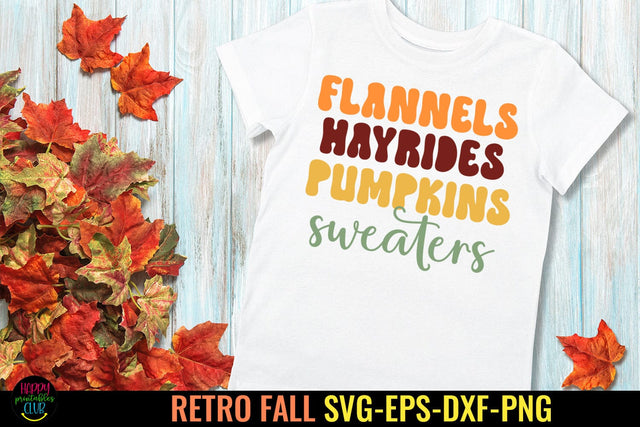 Flannels Hayrides SVG I Retro Fall SVG I Autumn SVG I Groovy Fall SVG Happy Printables Club 