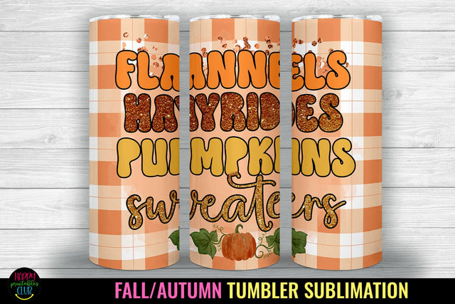 Flannels Hayrides Tumbler Sublimation I Fall Tumbler Wrap Sublimation Happy Printables Club 