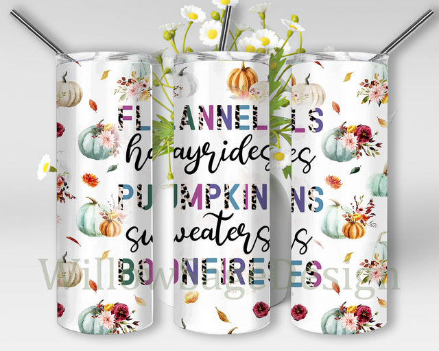 Flannels Pumpkins Bonfire Leopard Design Png, Autumn Pumpkin Floral 20oz Tumbler Wrap, Pumpkin Sublimation Design, Instant Download Sublimation WillowSageDesign 