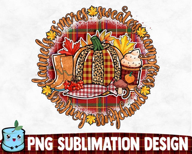 Flannels Smores Sweaters Campfires Pumpkins Bonfires Sublimation Design Sublimation MintyMarshmallows 