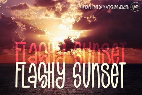 Flashy Sunset | A Handwritten Unicase Font Font V. Anderson Designs 