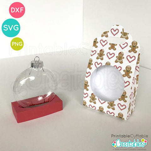 Flat Disc Ornament Gift Box Template SVG Printable Cuttable Creatables 