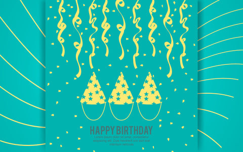 Flat style happy birthday celebration and confetti background SVG naemmiah021 