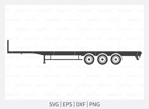 Flatbed trailer SVG, Trucker Svg, Truck Driver SVG, Flatbed trailer Silhouette, Trailer park svg, flatbed semi truck SVG, Hauling svg,Came SVG Dinvect 