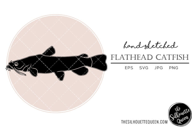 Flathead Catfish Hand sketched, hand drawn vector clipart SVG Loveleen Kaur 