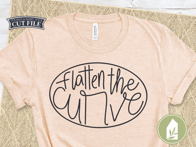 Flatten the Curve SVG | Social Distancing SVG | Hand-lettered T-shirt Design SVG LilleJuniper 