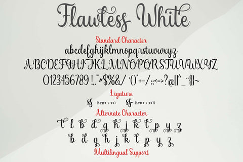 Flawless White Font love script 