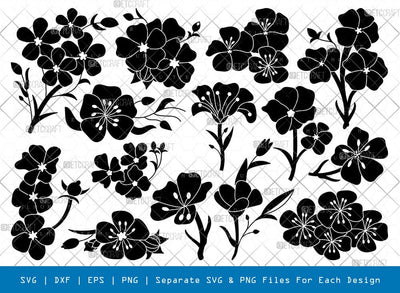Flax Flower Silhouette, Flax Flower SVG, Flower Svg, Flax Plant Svg, Flax Flower Bundle, SB00991 SVG ETC Craft 
