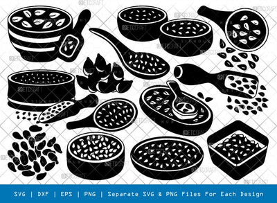Flax Seeds Silhouette, Flax Seeds SVG, Alsi Seeds Svg, Ground Flax Seed Svg, Herbal Seeds Svg, Flax Seeds Bundle, SB00992 SVG ETC Craft 