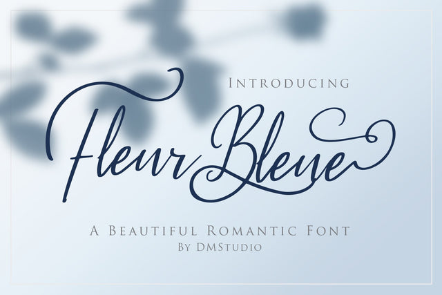 Fleur Bleue - Beautiful Romantic Font Font Dm Letter Studio 