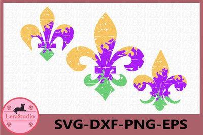 Fleur De Lis Grunge Svg SVG Lerastudio 