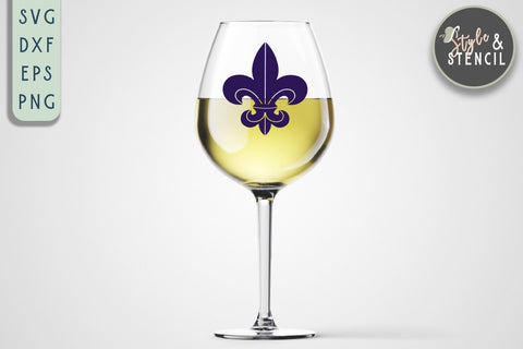 Fleur De Lis Mardi Gras SVG - PNG, DXF, SVG, EPS, Cut File SVG Style and Stencil 