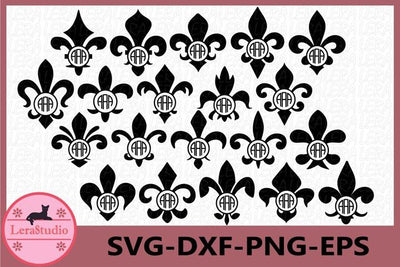 Fleur De Lis Monogram SVG Lerastudio 