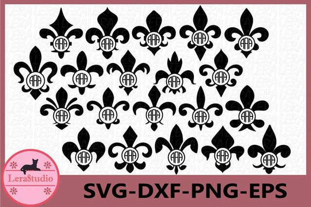 Fleur De Lis Monogram SVG Lerastudio 