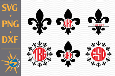 Fleur De Lis Monogram SVG, PNG, DXF Digital Files Include SVG SVGStoreShop 