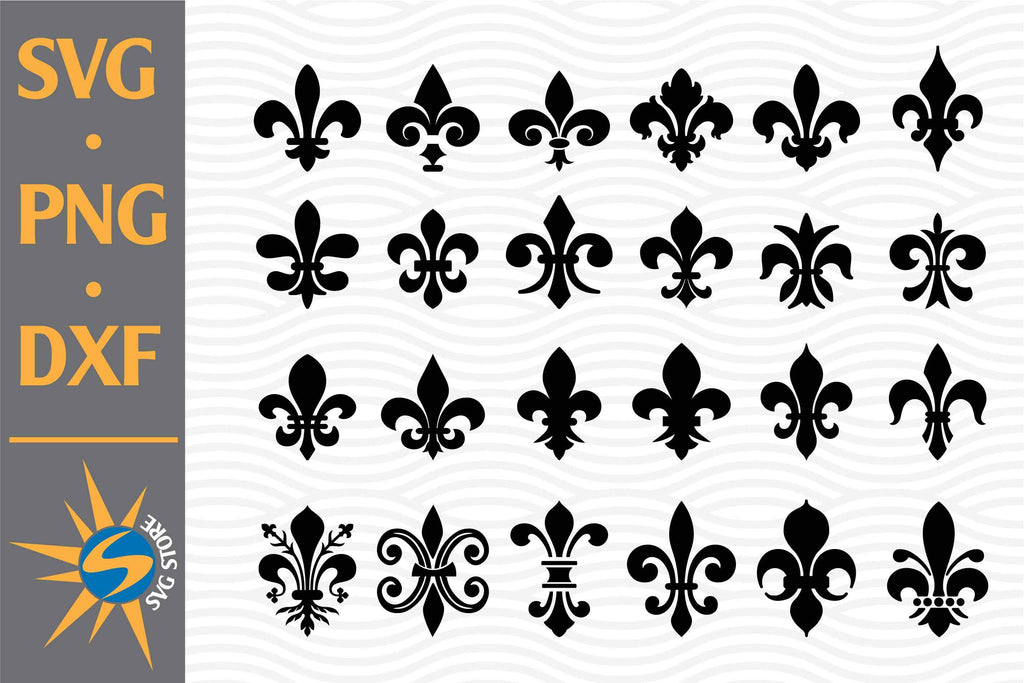 Fleur De Lis Silhouette SVG, PNG, DXF Digital Files Include - So Fontsy