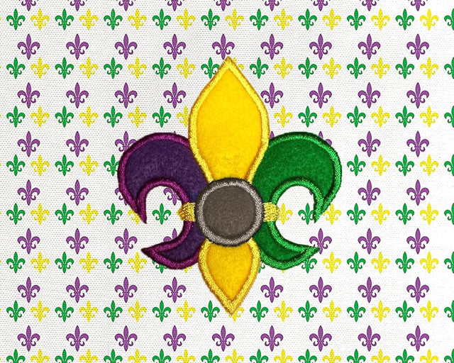 Fleur de Lis with Monogram Circle Applique Embroidery Embroidery/Applique Designed by Geeks 