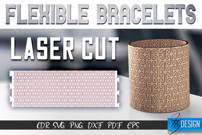 Flexible Bracelets Laser Cut SVG | Jewelry SVG Design | CNC Files SVG Fly Design 
