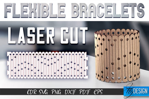 Flexible Bracelets Laser Cut SVG | Jewelry SVG Design | CNC Files SVG Fly Design 