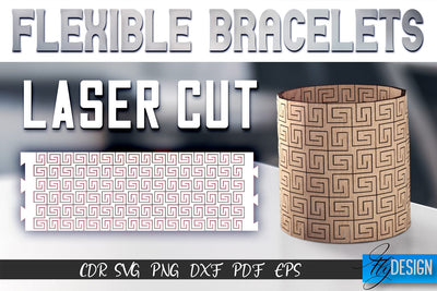 Flexible Bracelets Laser Cut SVG | Jewelry SVG Design | CNC Files SVG Fly Design 