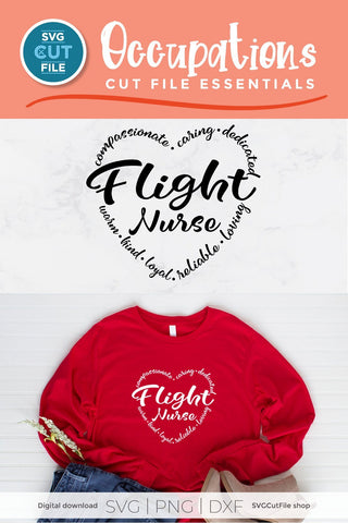 Flight Nurse svg, nurse appreciation svg, word heart svg, Nursing svg, Flight RN svg, heart svg, words around, word svg, flight med tech SVG SVG Cut File 