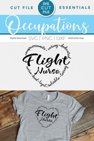 Flight Nurse svg, nurse appreciation svg, word heart svg, Nursing svg, Flight RN svg, heart svg, words around, word svg, flight med tech SVG SVG Cut File 