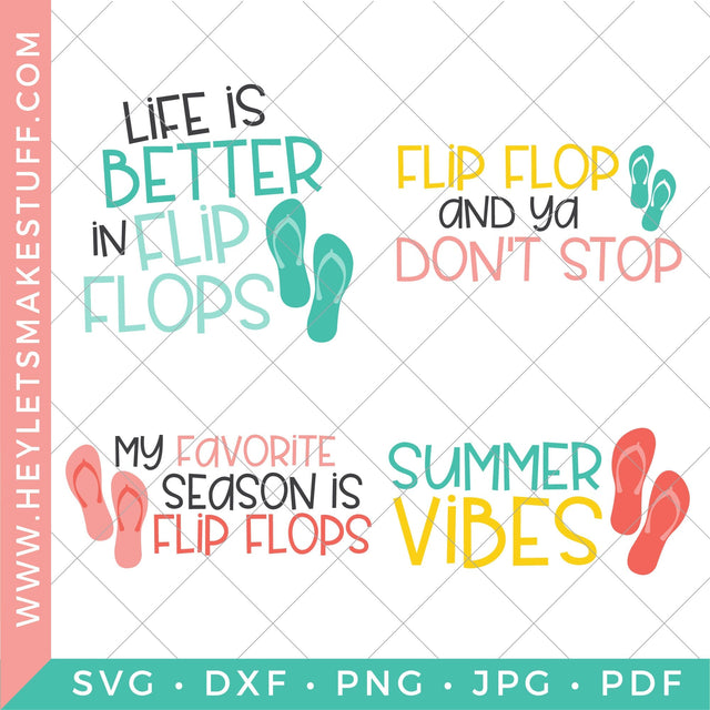 Flip Flop Bundle SVG Hey Let's Make Stuff 