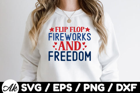 Flip flop fireworks and freedom svg SVG akazaddesign 