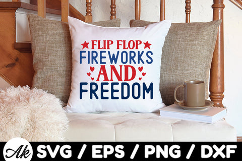 Flip flop fireworks and freedom svg SVG akazaddesign 