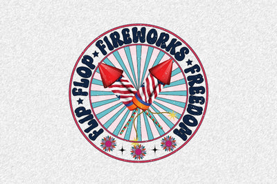 Flip Flop Fireworks Freedom Sublimation SVGArt 