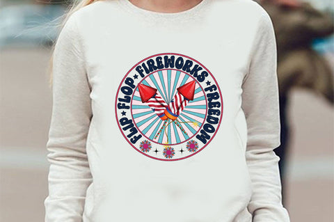 Flip Flop Fireworks Freedom Sublimation SVGArt 