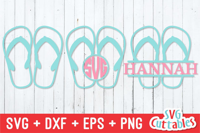 Flip Flop Monogram Frame SVG Svg Cuttables